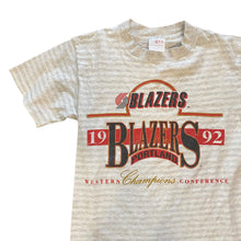 Load image into Gallery viewer, 1992 Blazers Striped WCF Champs T-Shirt
