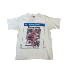 Load image into Gallery viewer, Vintage Jordan “Relaunched” News Paper Shirt
