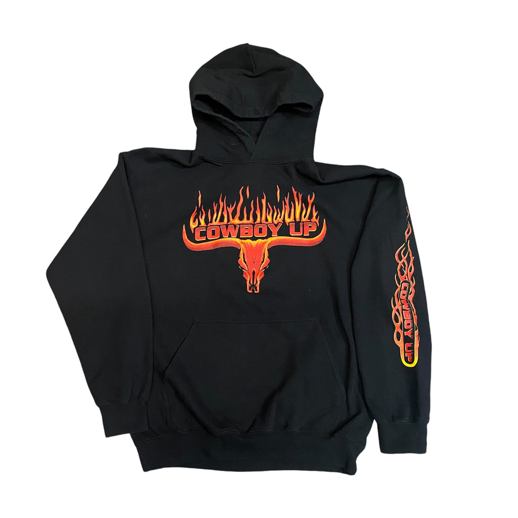 Y2K Cow Boy Up Flame Hoodie