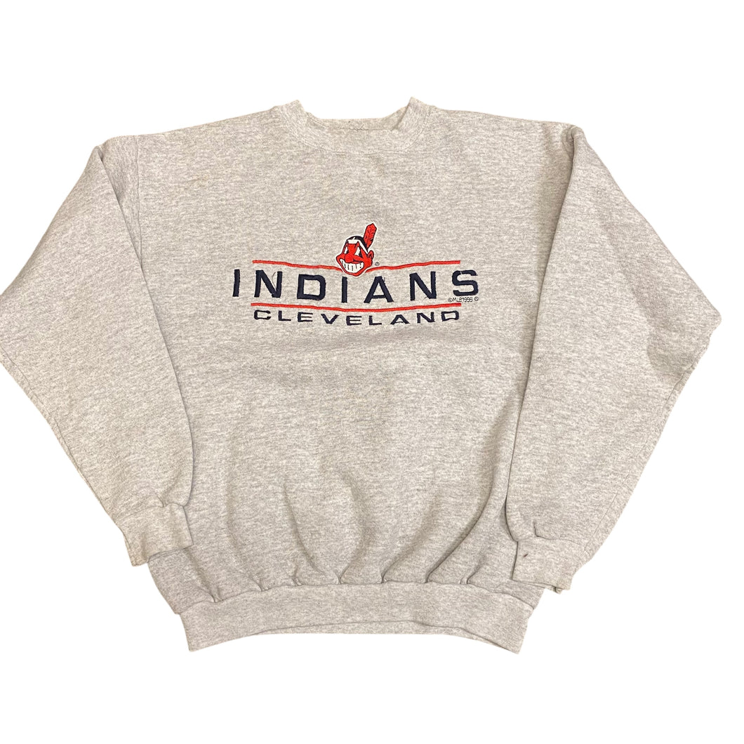 1999 Logo 7 MLB Cleveland Indians Crewneck