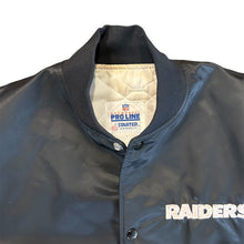 Load image into Gallery viewer, Vintage Oakland Raiders Satin Bomber Jacket
