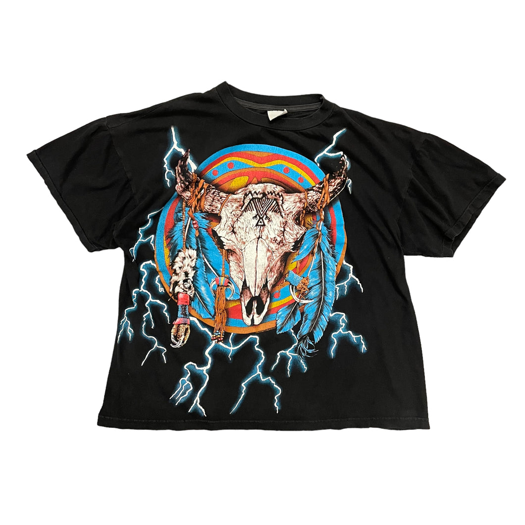 90s American Thunder Cow Skull T-shirt