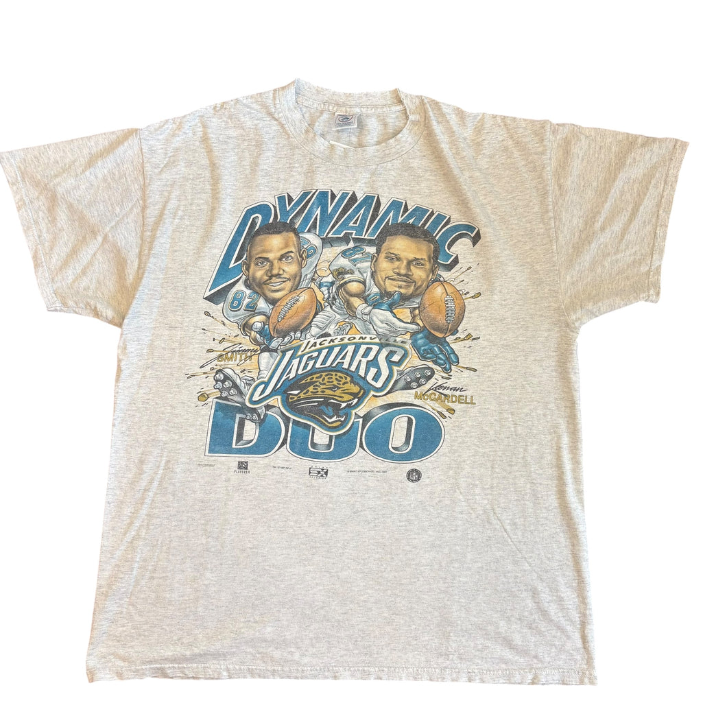1997 NFL Jacksonville Jaguars Dynamic Duo Caricature T-shirt