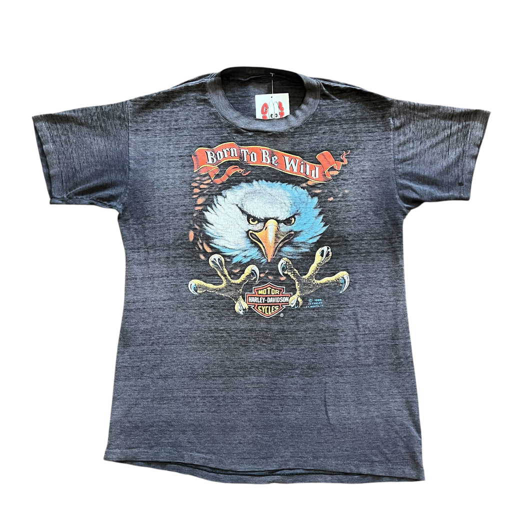 1985 3D Emblem Born to be Wild Harley Davidson T-shirt