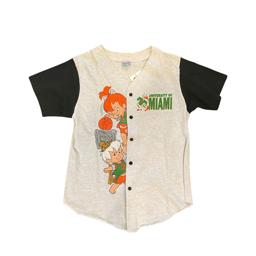 90's University of Miami Flintstones Baseball Shirt