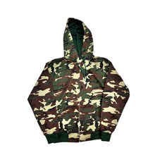 Load image into Gallery viewer, 80s-90s Waffle Lined Camouflage Zip Up Hoodie
