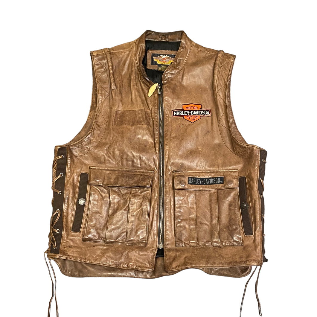 Vintage Harley Davidson Leather Vest