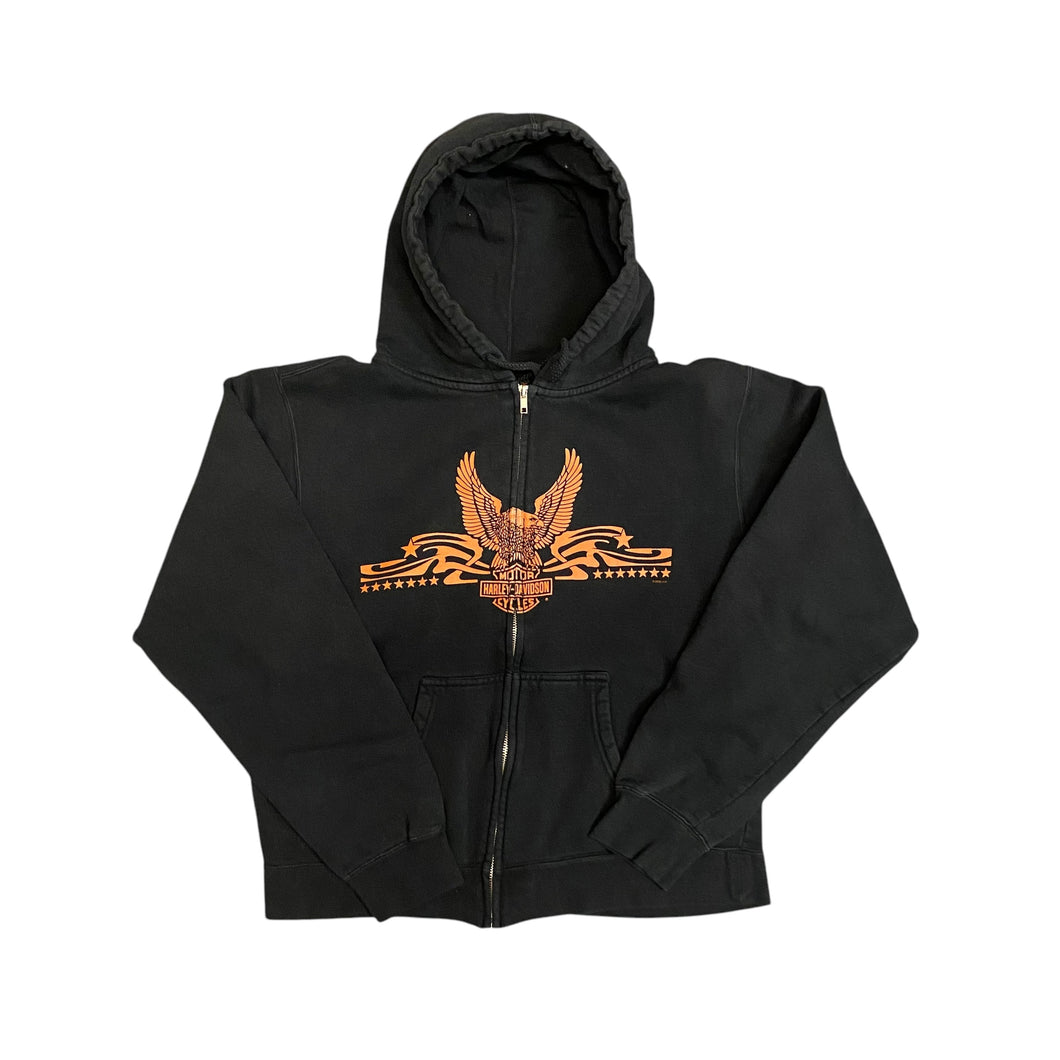 2006 Harley Davidson Zip Up Cropped Hoodie