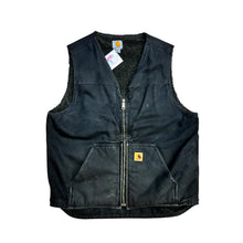 Load image into Gallery viewer, Carhartt Black Fleece Lined Vest
