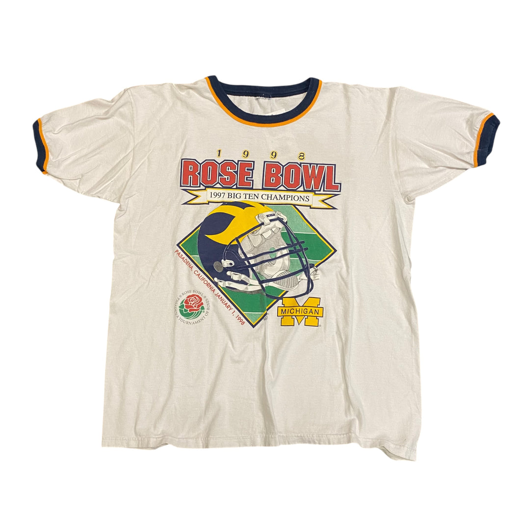 1998 Rose Bowl Big 10 Champions Michigan Ringer T-shirt