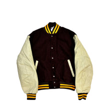Load image into Gallery viewer, Vintage Varsity Wool &amp; Leather Maroon Jacket
