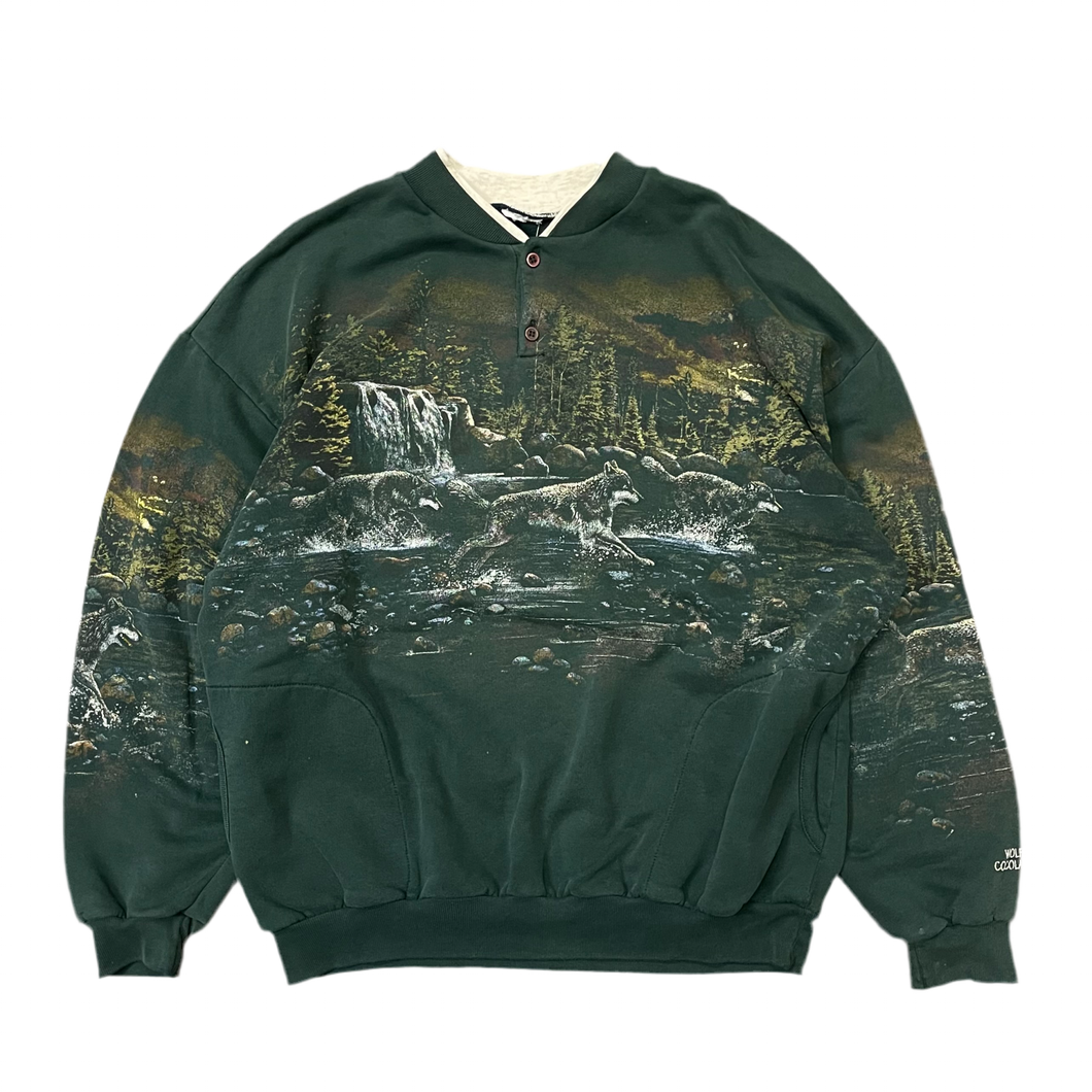 Vintage Wolf Pack Wraparound Crewneck