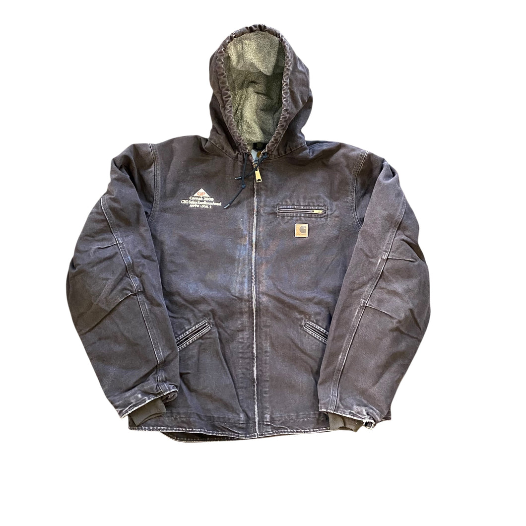 00’s Brown Carhartt Sherpa Lined Hooded Jacket