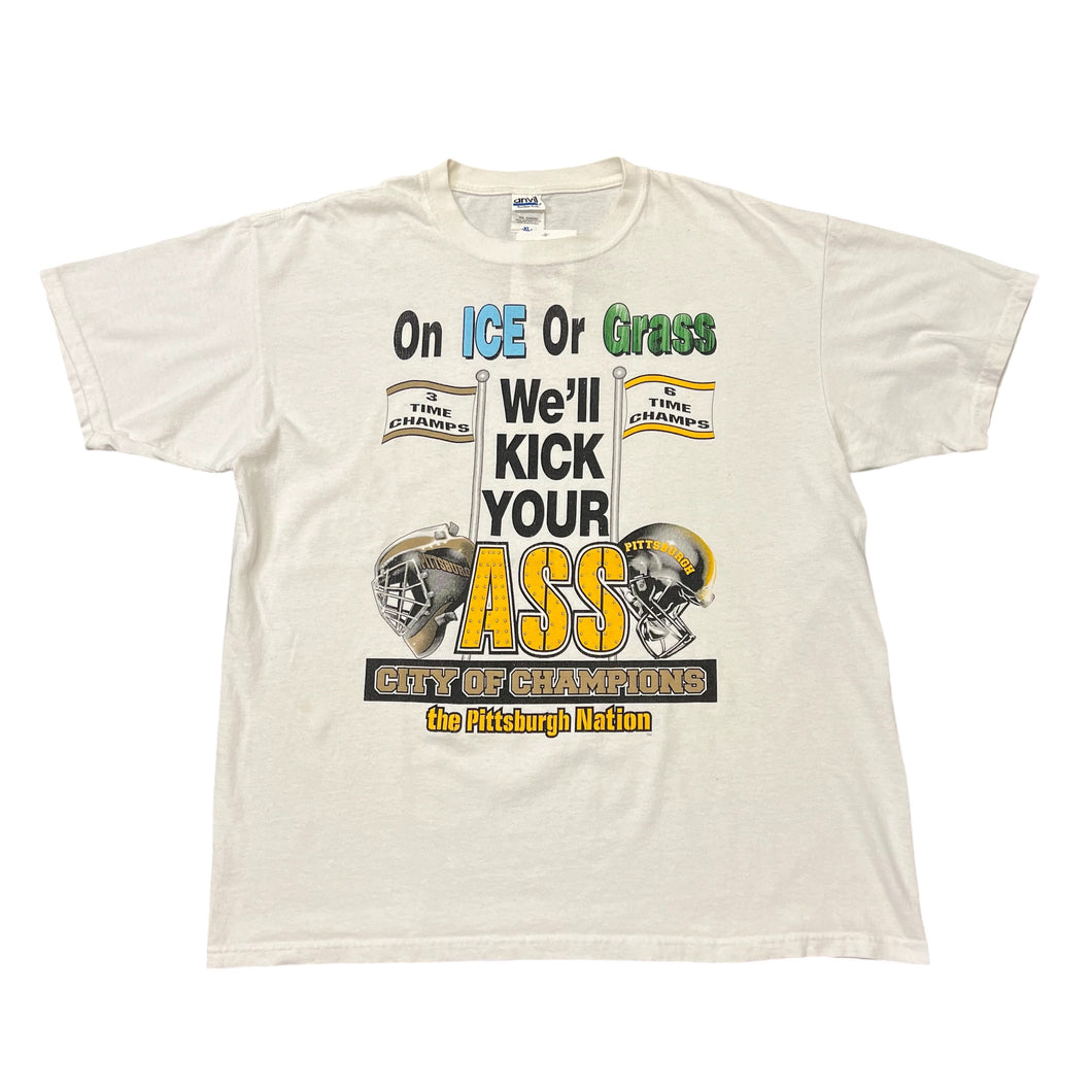 Y2K Steelers Kick Your Ass T-shirt