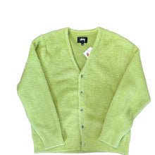 Load image into Gallery viewer, Stussy Shaggy Lime Green Cardigan
